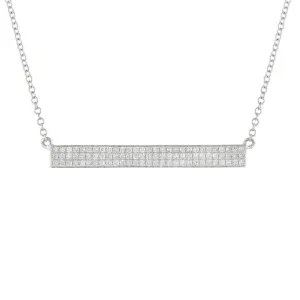 14k 0.26 Carat Diamond Bar Necklace, Available in White, Rose and Yellow Gold