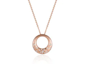 14K White Gold Diamond Pendant Necklace