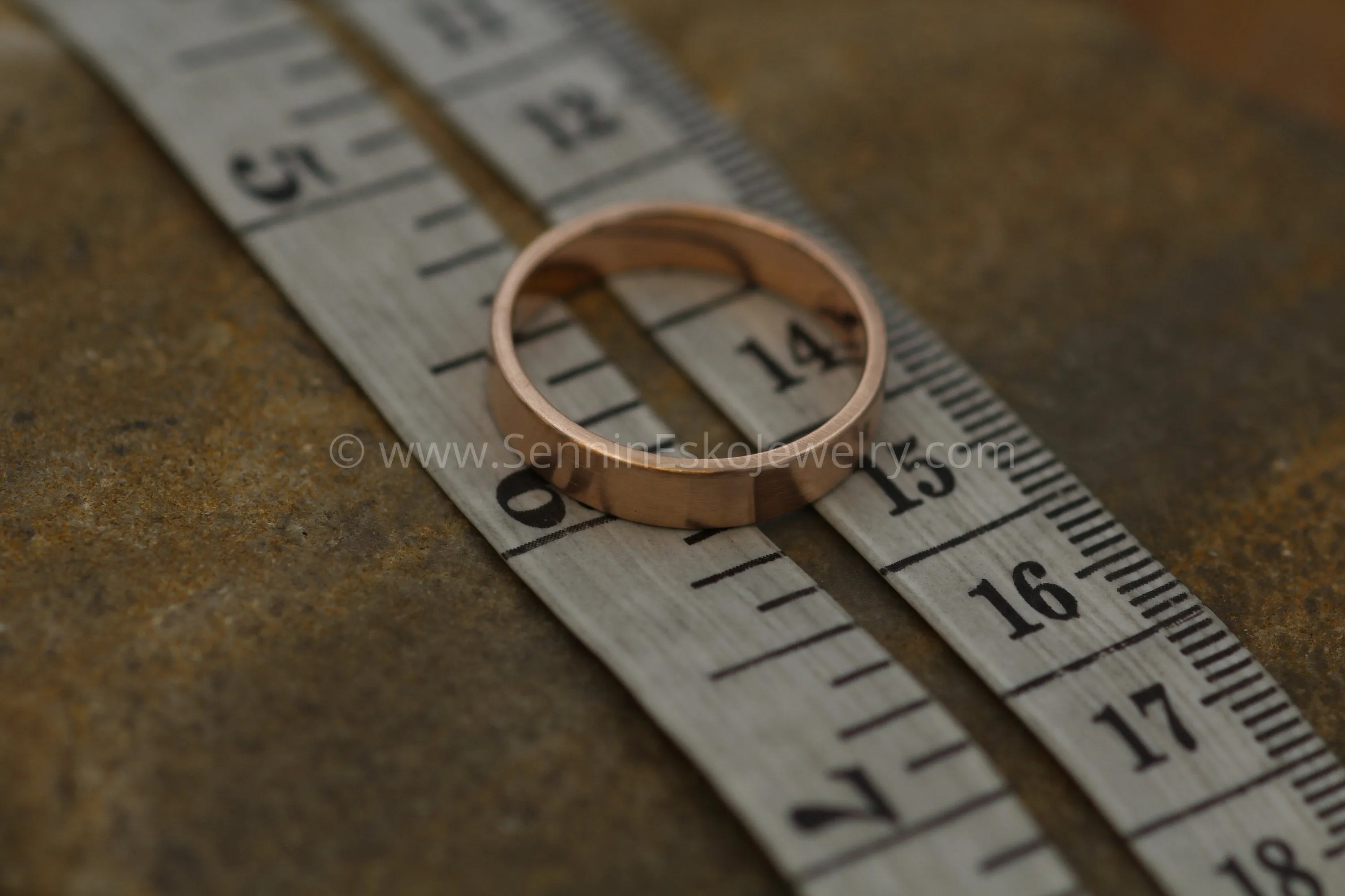 14kt Rose Gold 4x1.2mm Flat Band - Matte Finish