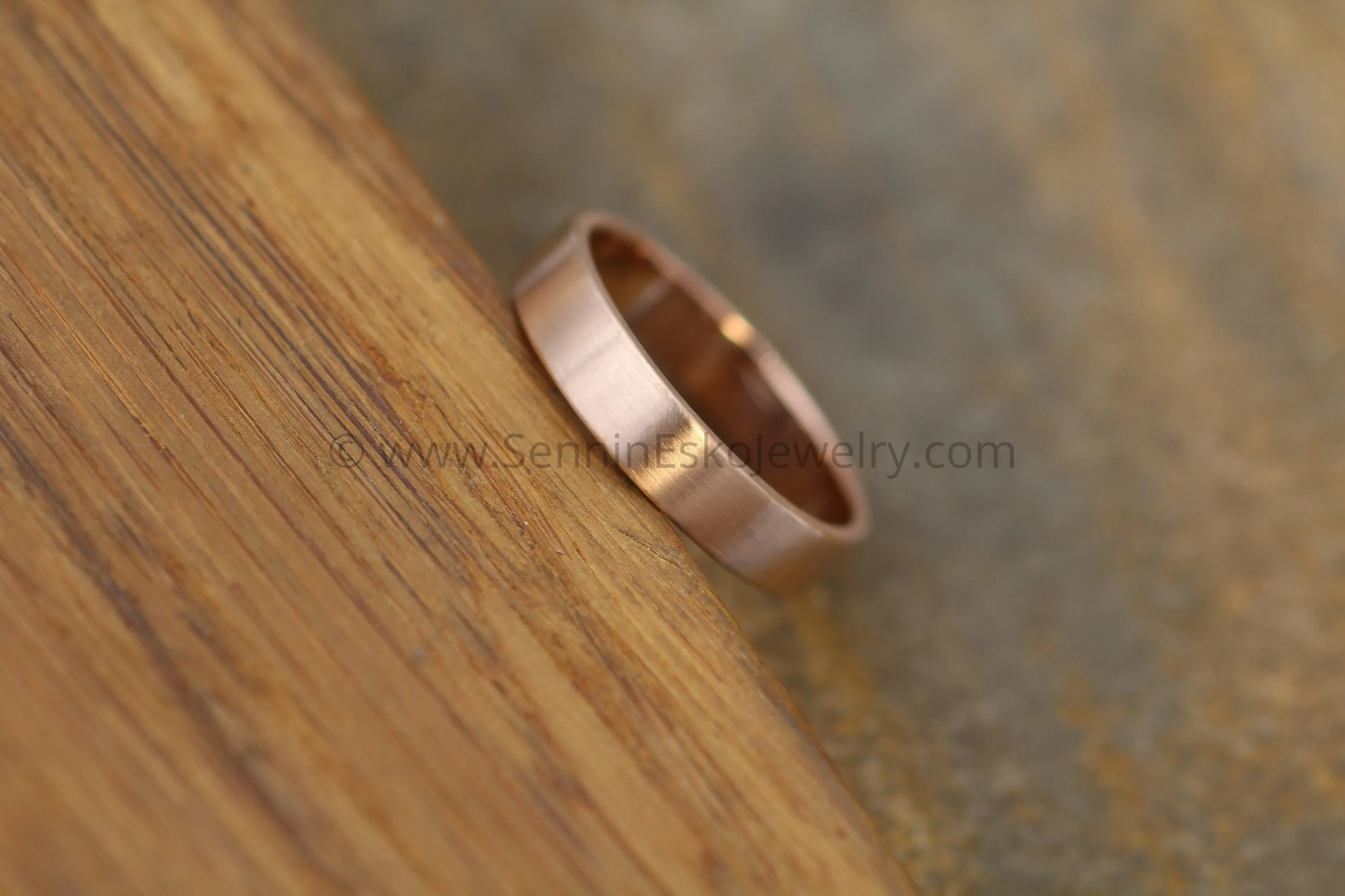 14kt Rose Gold 4x1.2mm Flat Band - Matte Finish