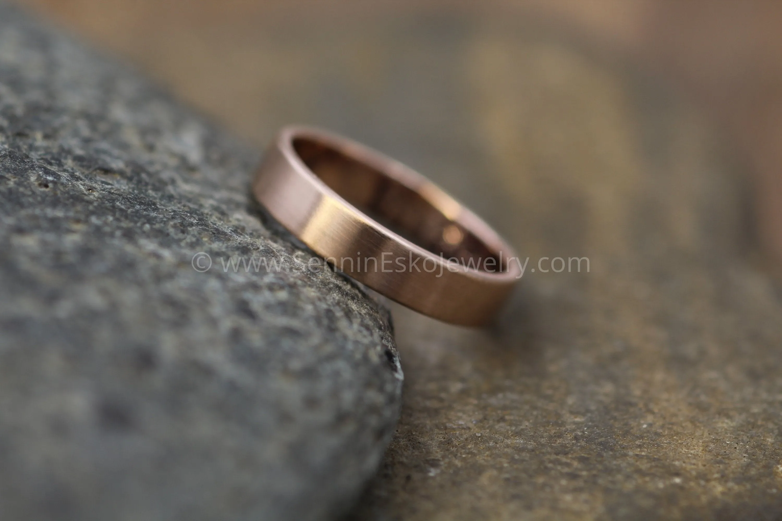 14kt Rose Gold 4x1.2mm Flat Band - Matte Finish