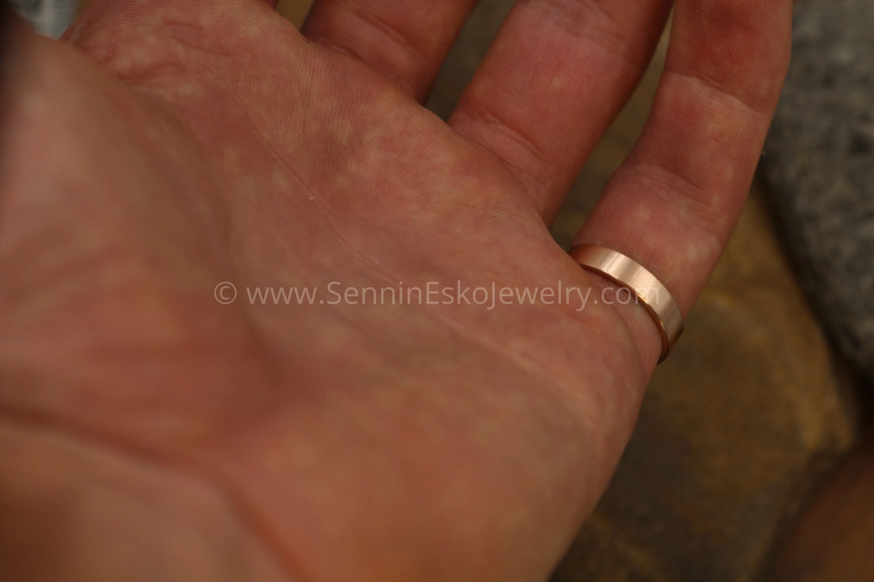 14kt Rose Gold 4x1.2mm Flat Band - Matte Finish