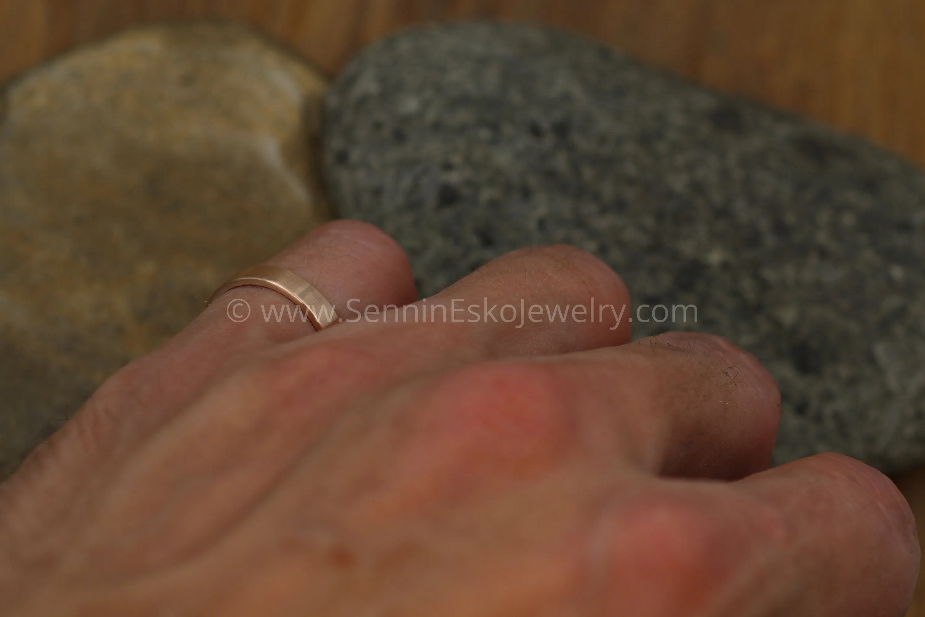 14kt Rose Gold 4x1.2mm Flat Band - Matte Finish
