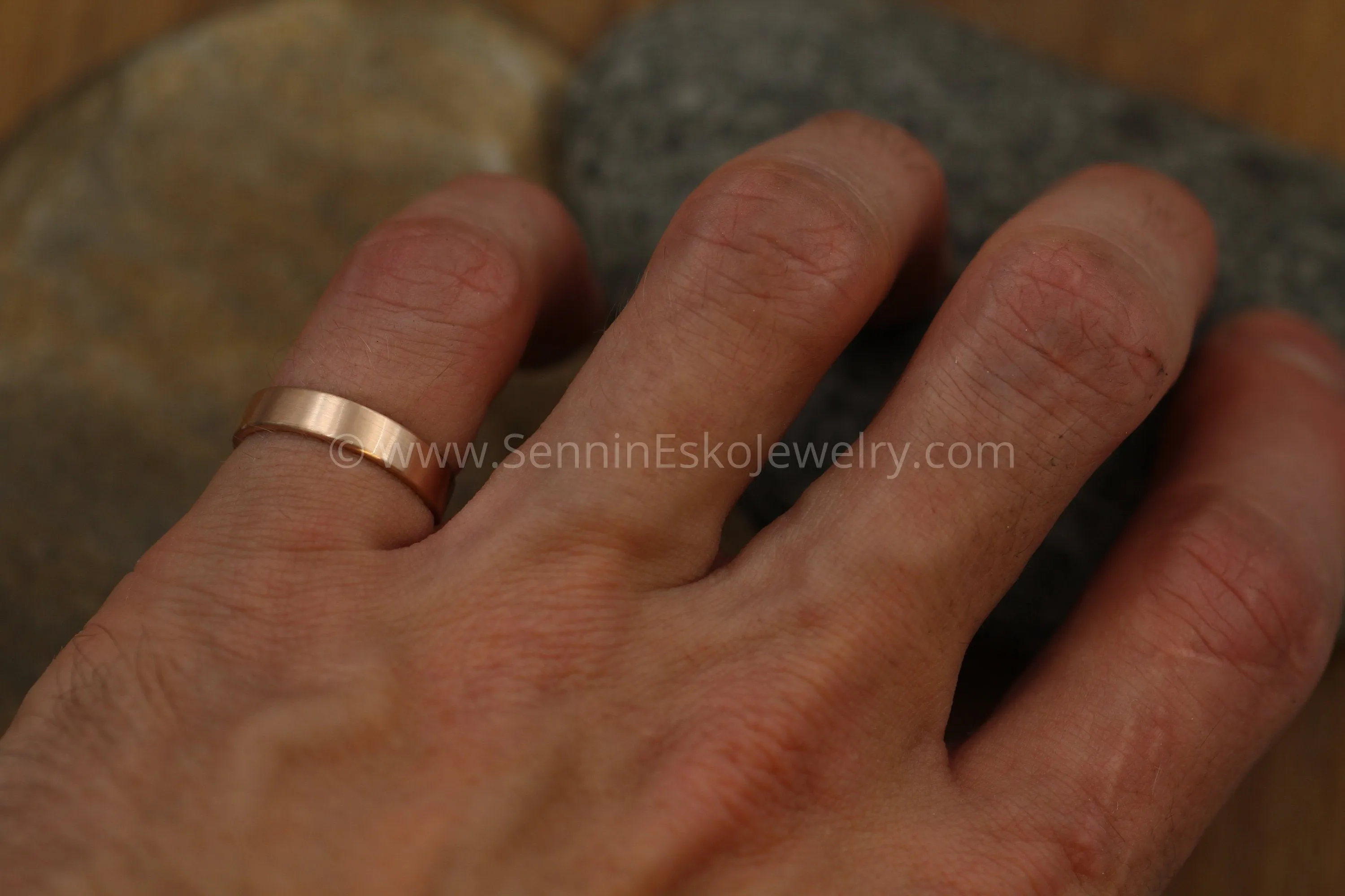 14kt Rose Gold 4x1.2mm Flat Band - Matte Finish