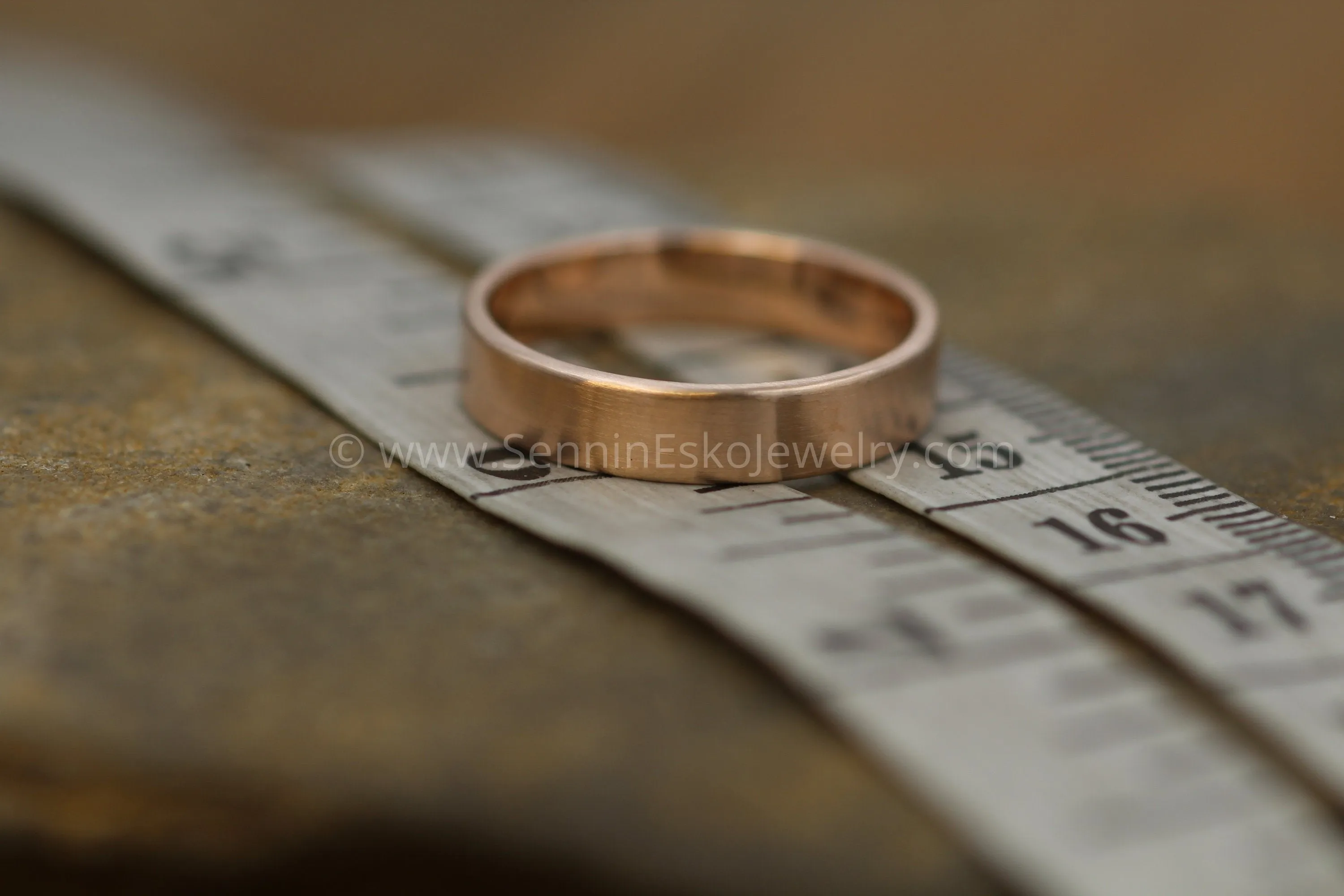 14kt Rose Gold 4x1.2mm Flat Band - Matte Finish