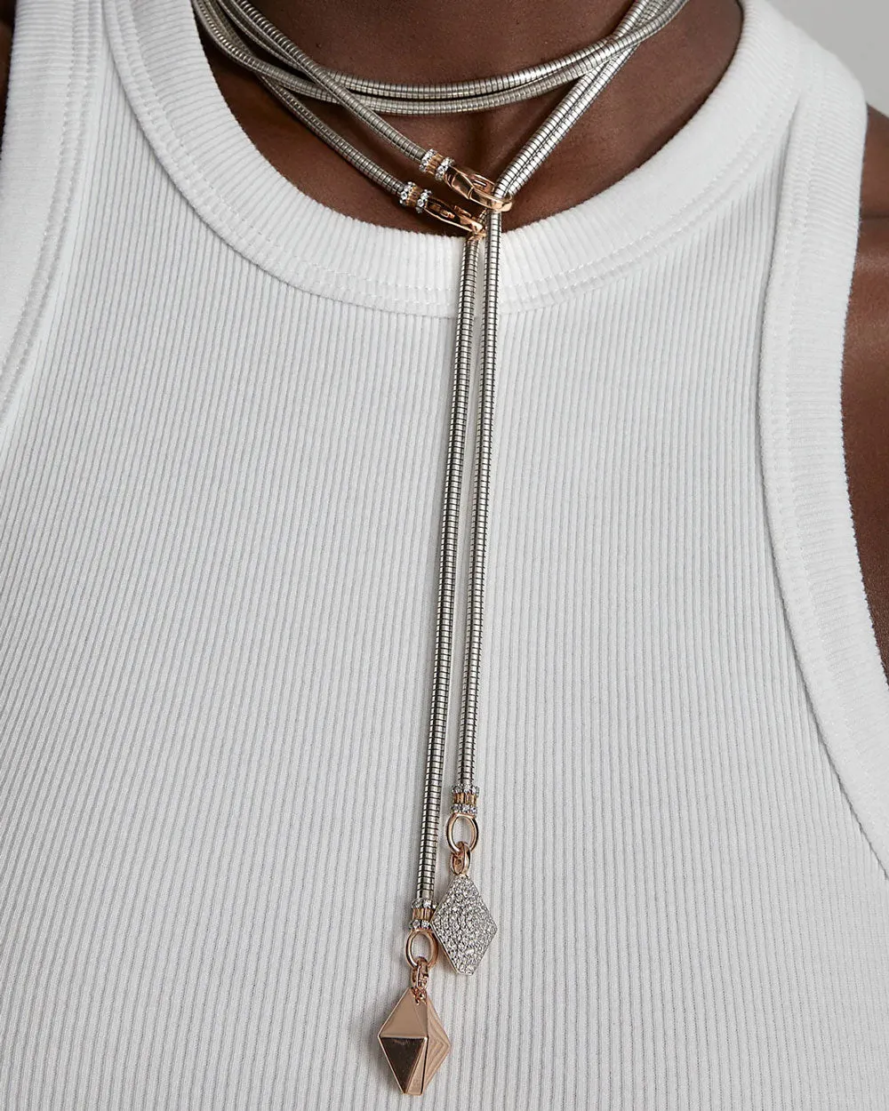 18k White Gold and Rose Gold Sydney Origami Charm