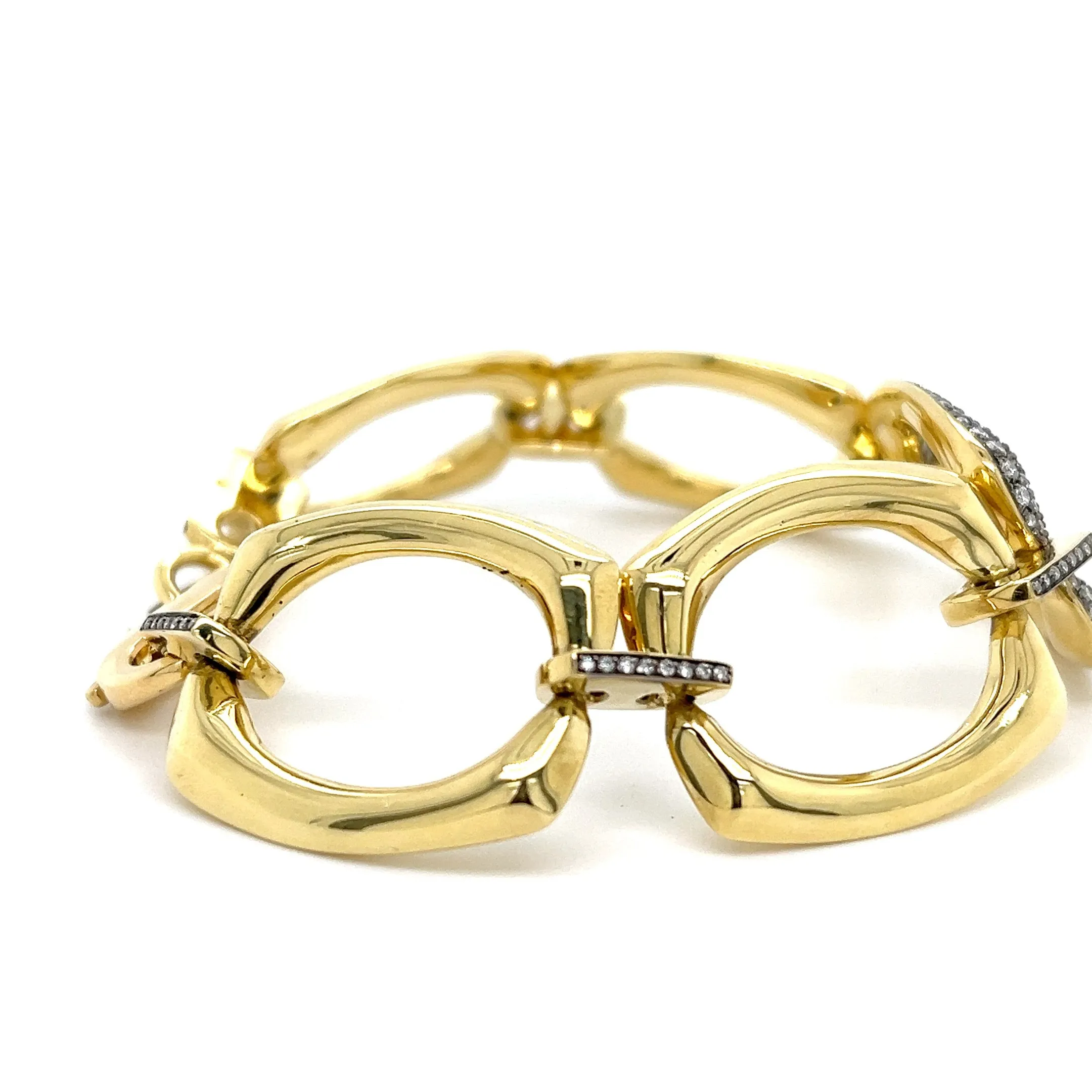 18kt Green Gold Solid Mid Link Large Bracelet