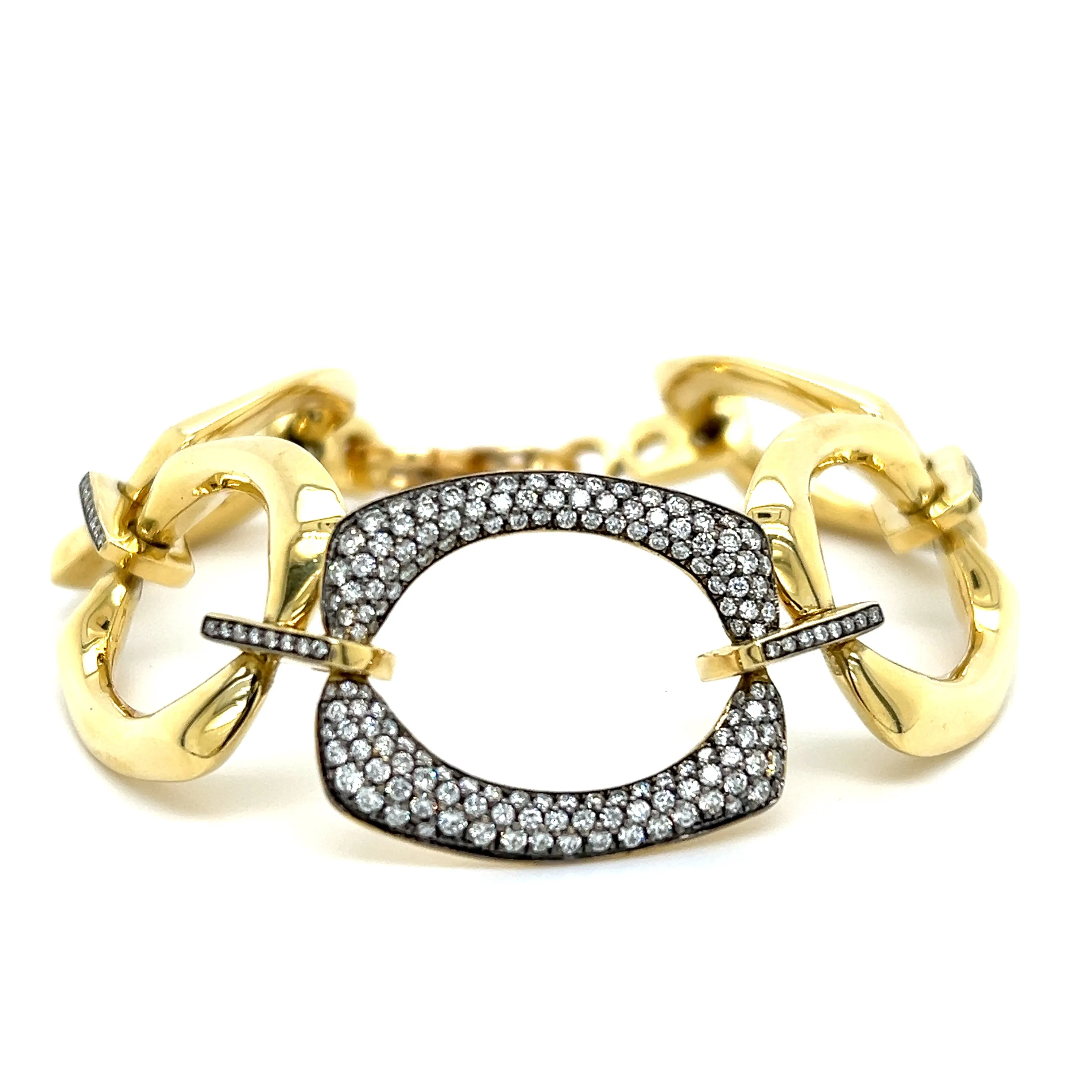 18kt Green Gold Solid Mid Link Large Bracelet