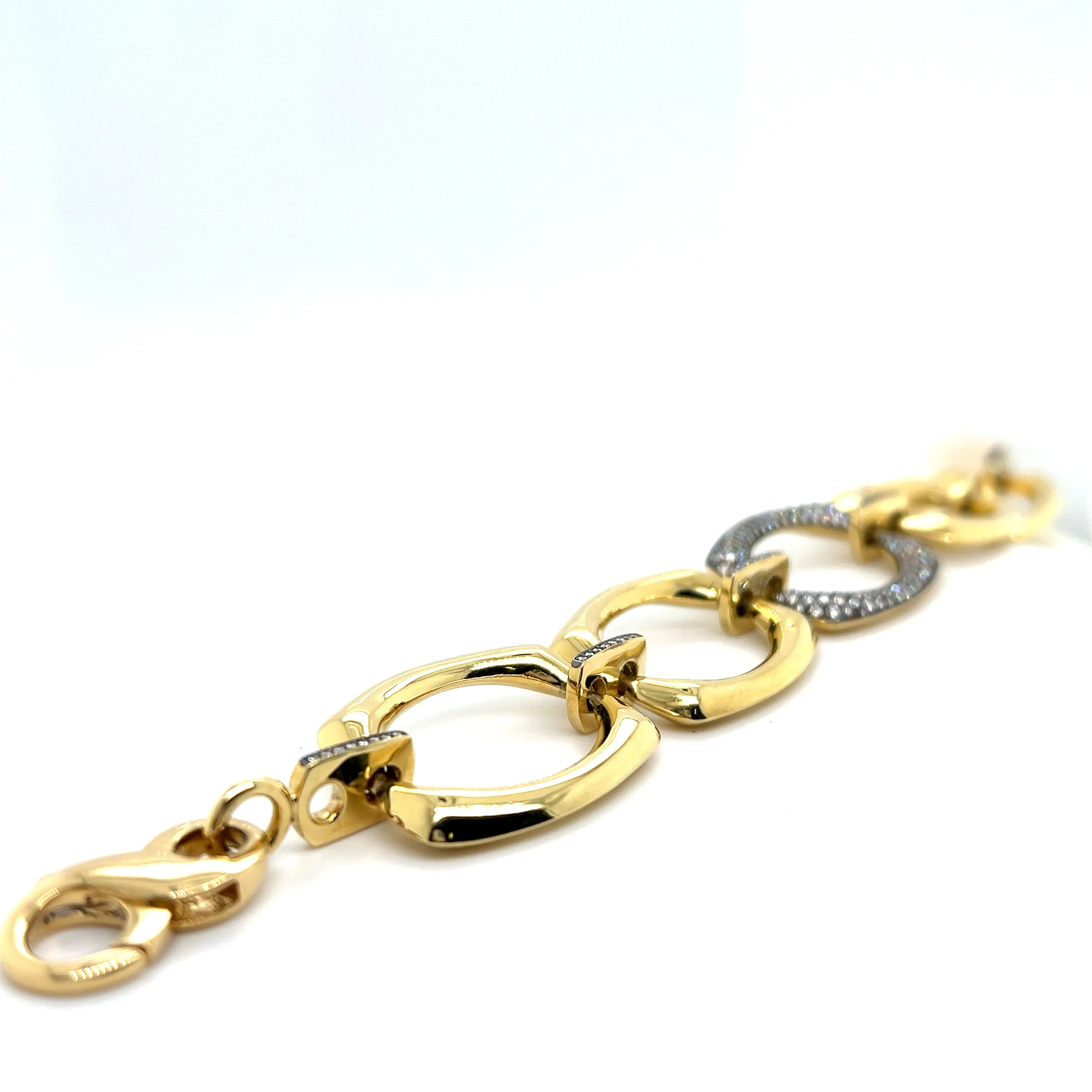 18kt Green Gold Solid Mid Link Large Bracelet