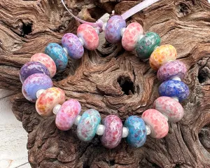 19 Candy Pink Lampwork Beads Set SRA