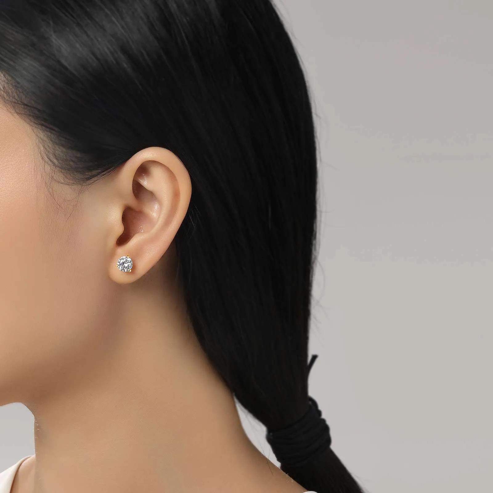 2 CTW 3 Prong Martini Stud Earrings