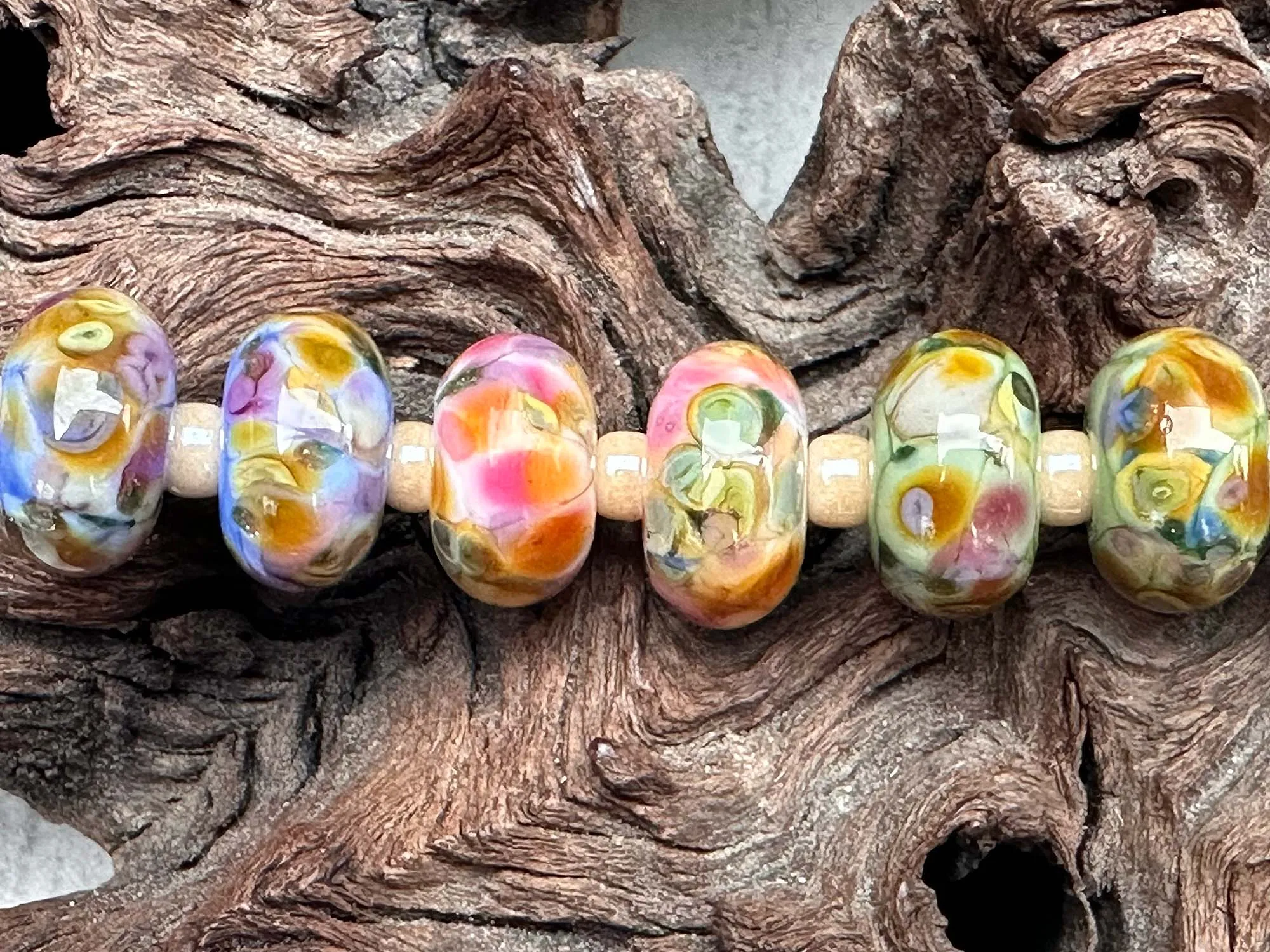 20 Picasso Mosaic Pairs Lampwork Beads Set SRA
