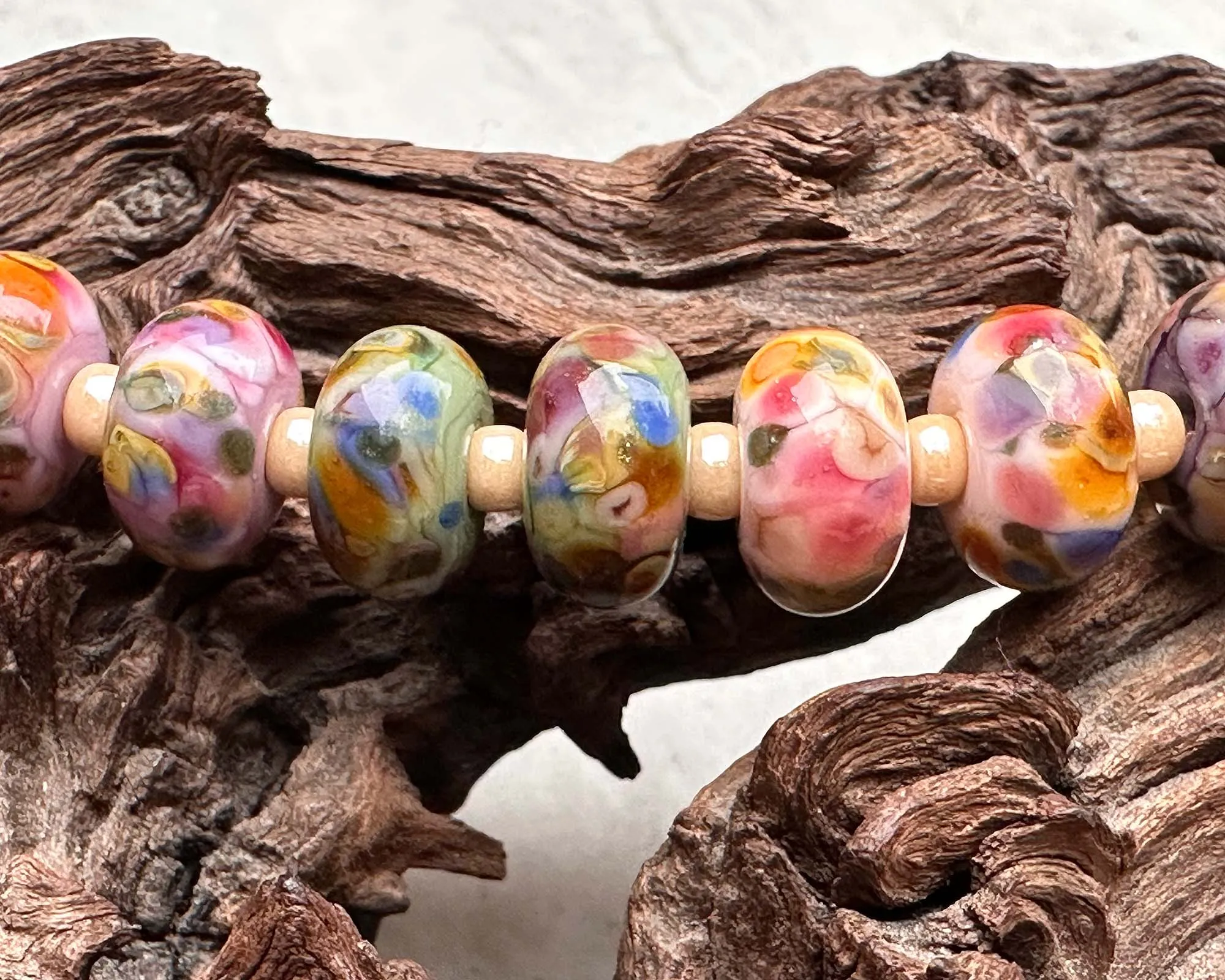 20 Picasso Mosaic Pairs Lampwork Beads Set SRA