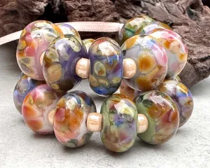 20 Picasso Mosaic Pairs Lampwork Beads Set SRA