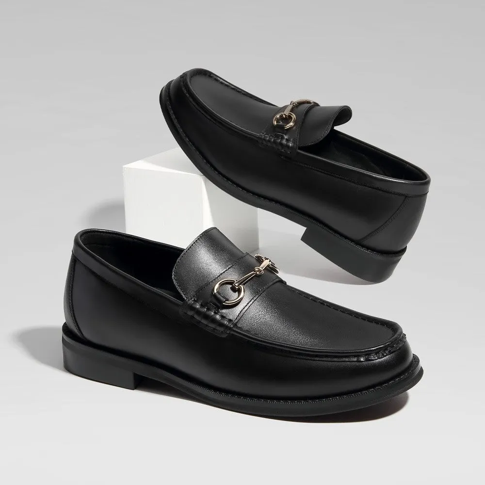 5 CM/1.95 Inches CMR CHAMARIPA  Men's Black Leather Height-Increasing Loafers