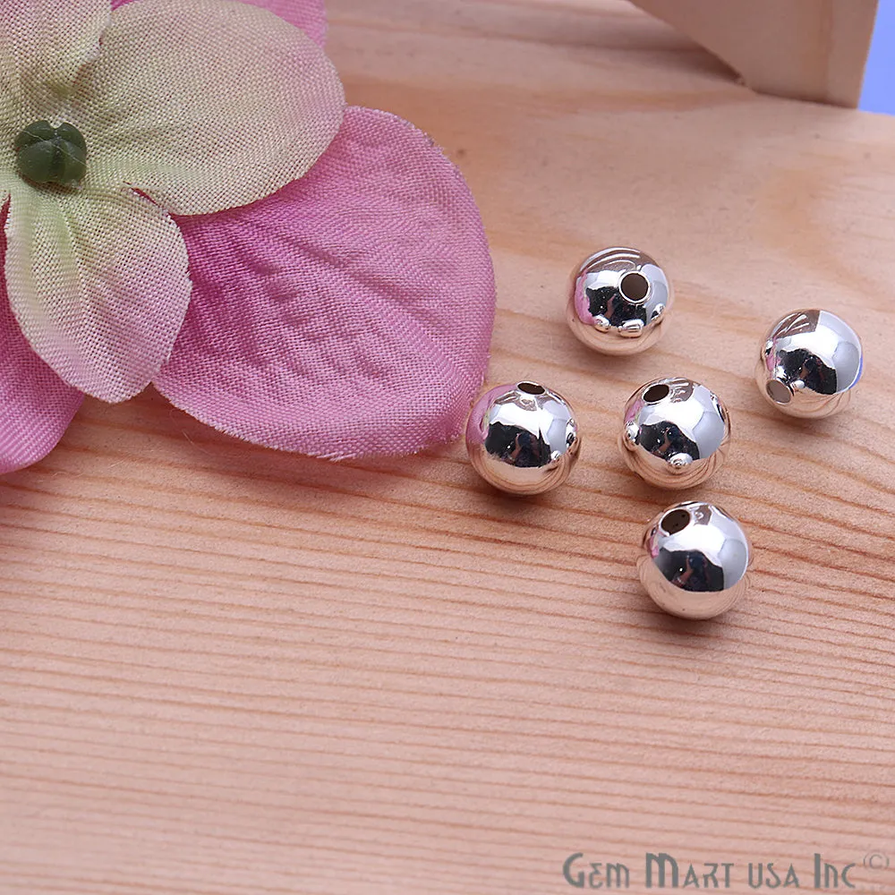 5pc Lot Bead Finding 8mm Round Ball Jewelry Making Charm (Pick Your Plating)