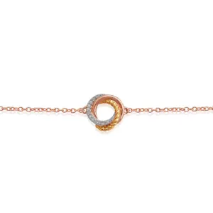 9 Karat Drei Farben gold 'Umschlungene' Liebesknoten DIAMANTARMBAND