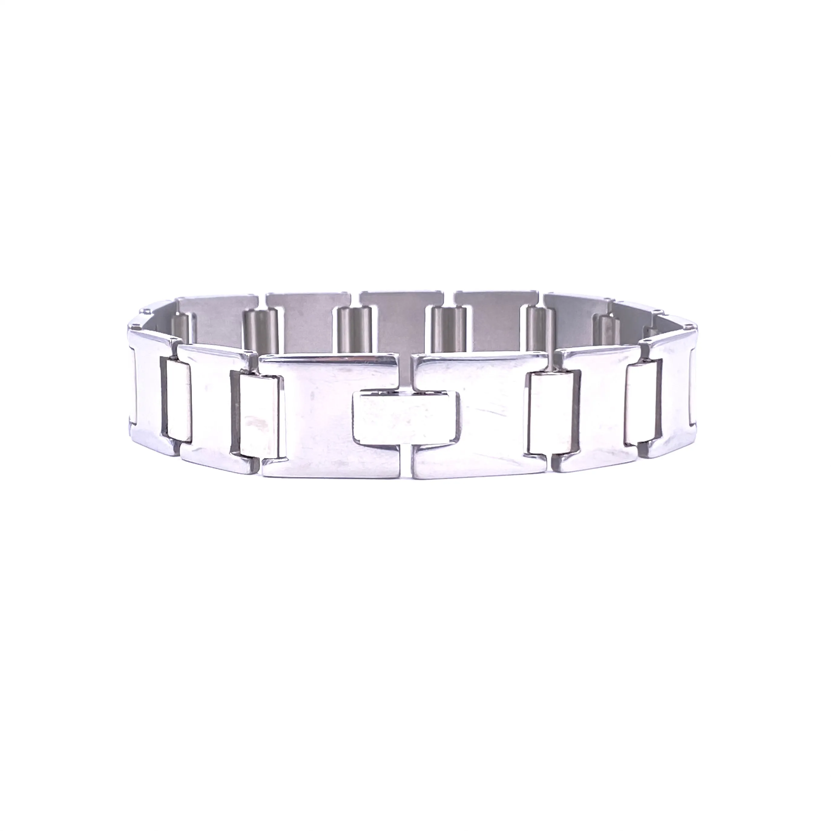 Ashley Gold Stainless Steel Boxy Link Chain Men's Bracelet