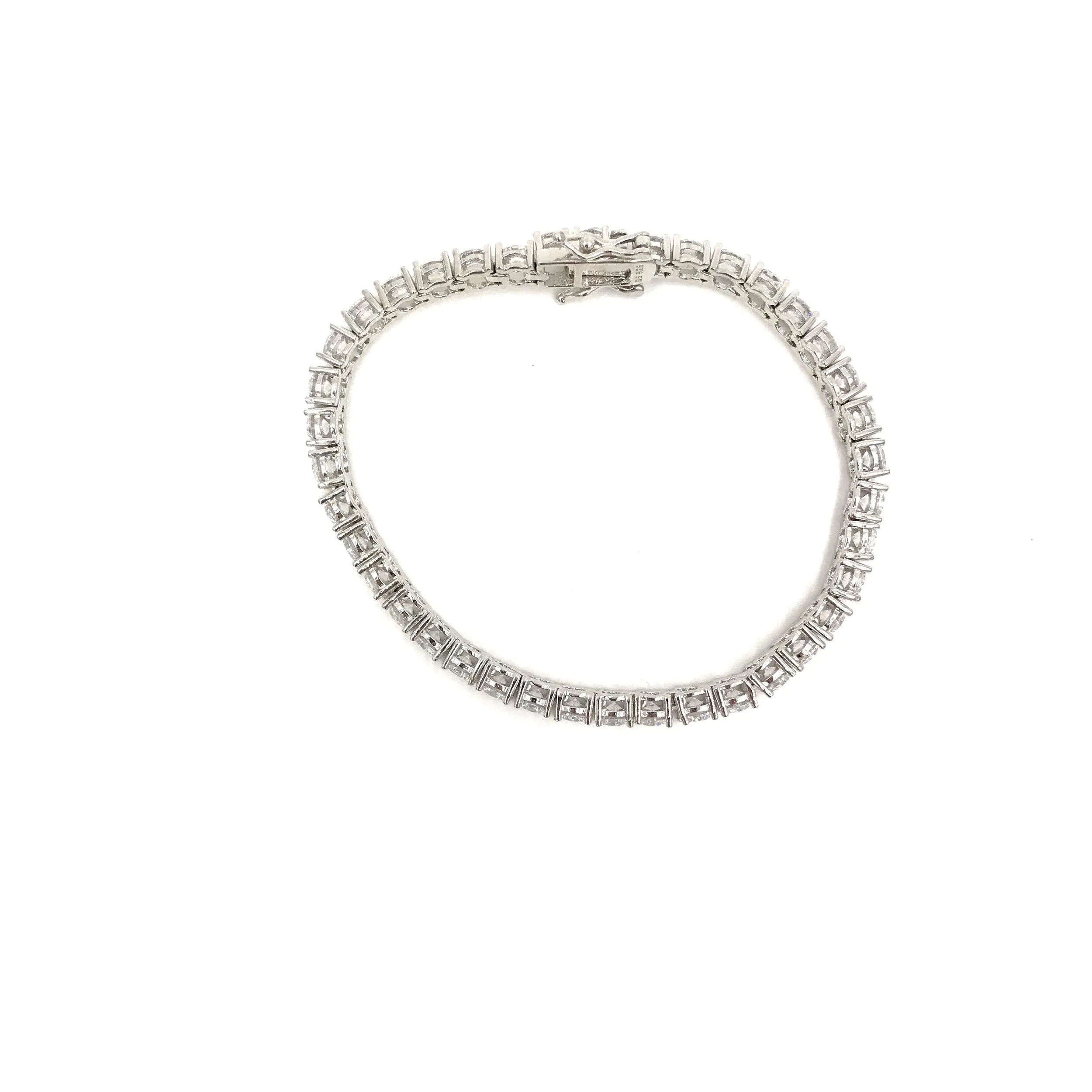 Ashley Gold Sterling Silver Four Prong 10.00CTW Round Cut CZ Tennis Bracelet