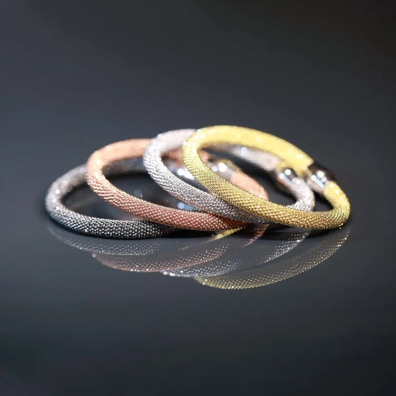 Black Gold Plated Small Mesh Bracelet