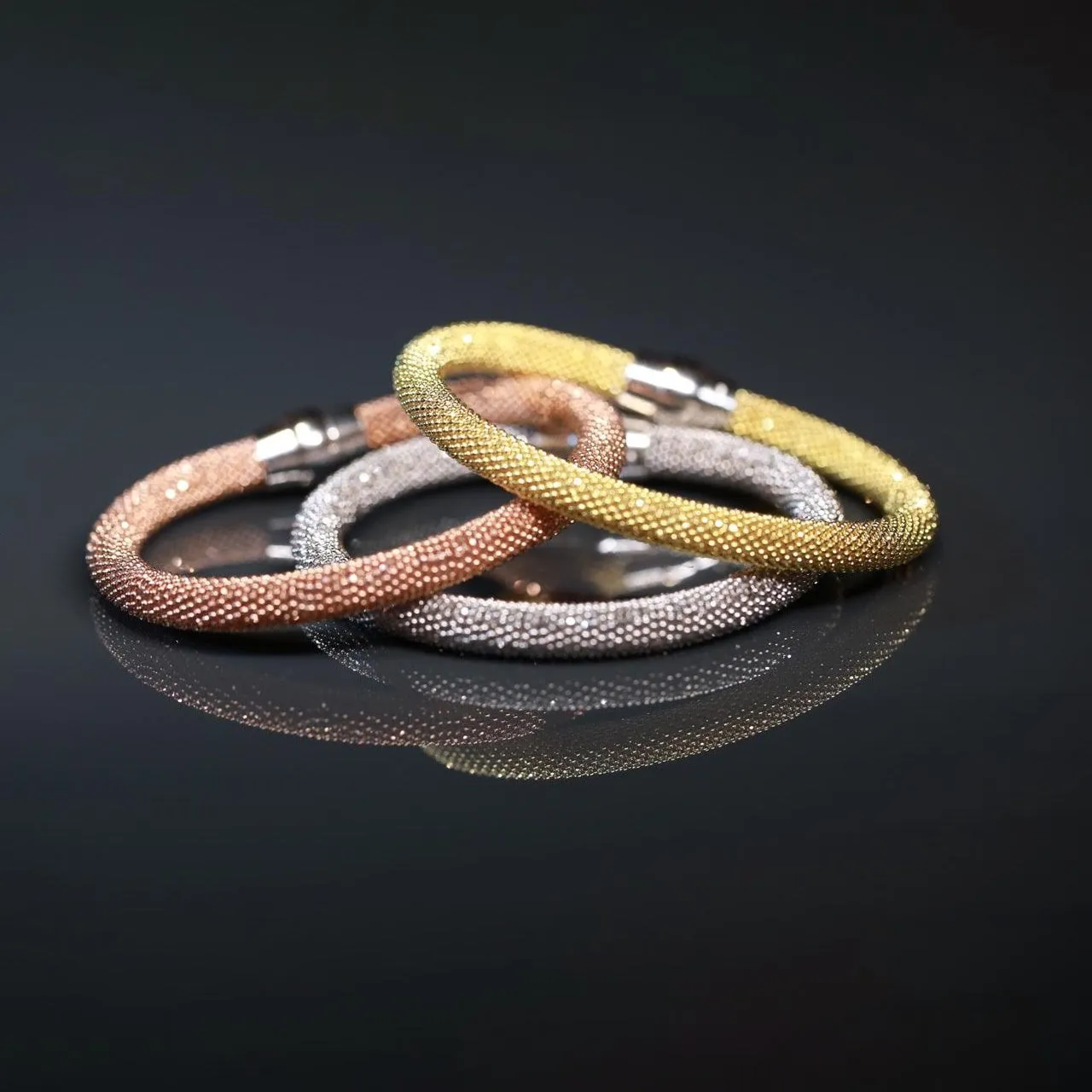 Black Gold Plated Small Mesh Bracelet