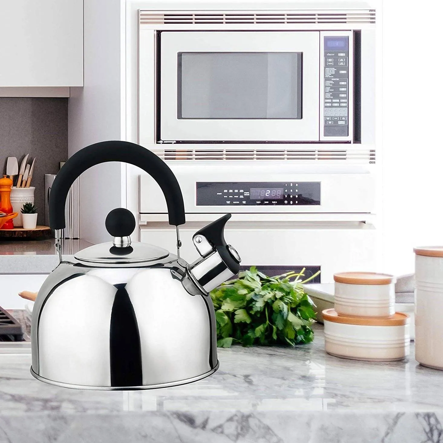 Chrome 2.5 Qt. Stainless Steel Whistling Stovetop Kettle
