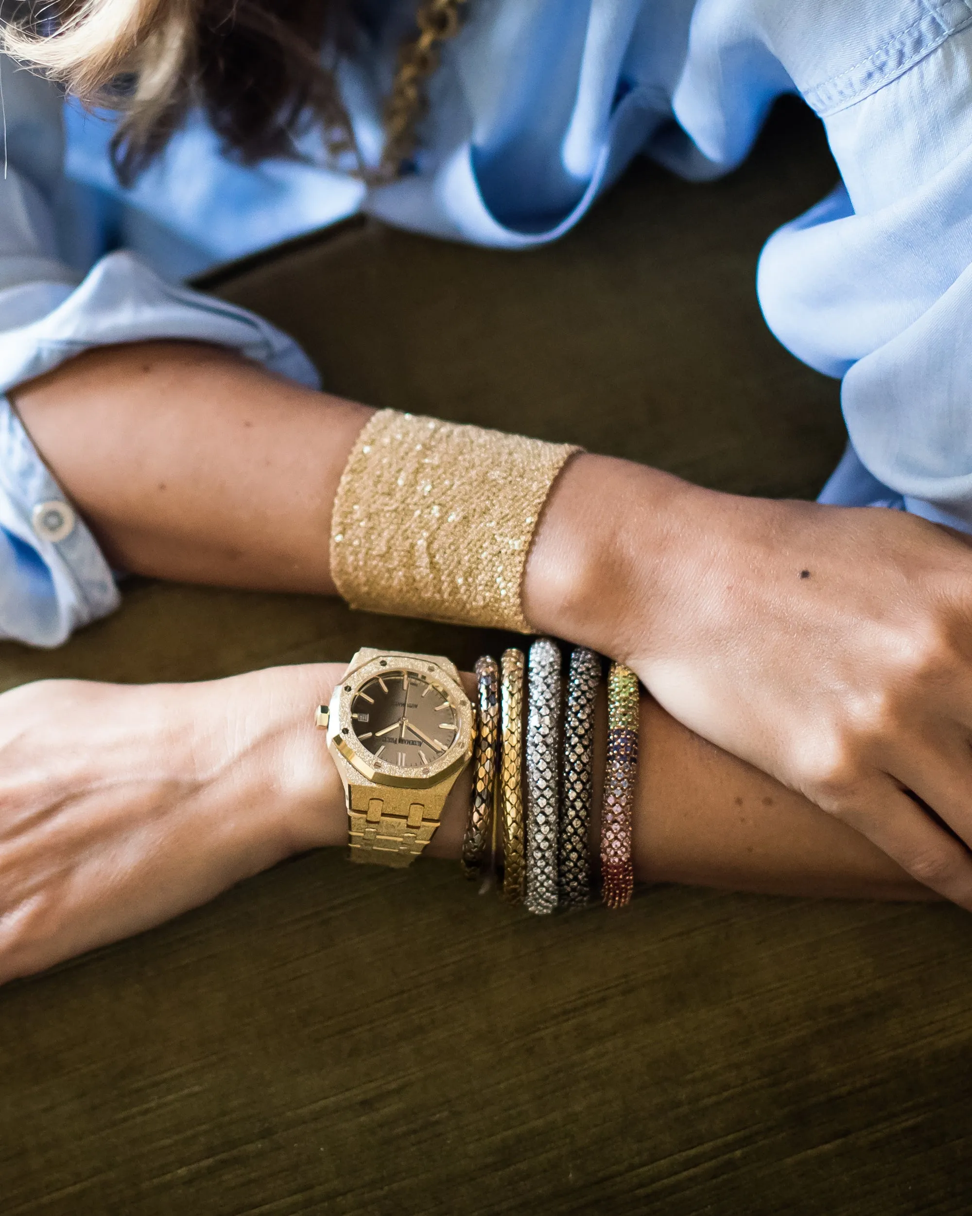 Classic All Gold 6cm Woven Bracelet