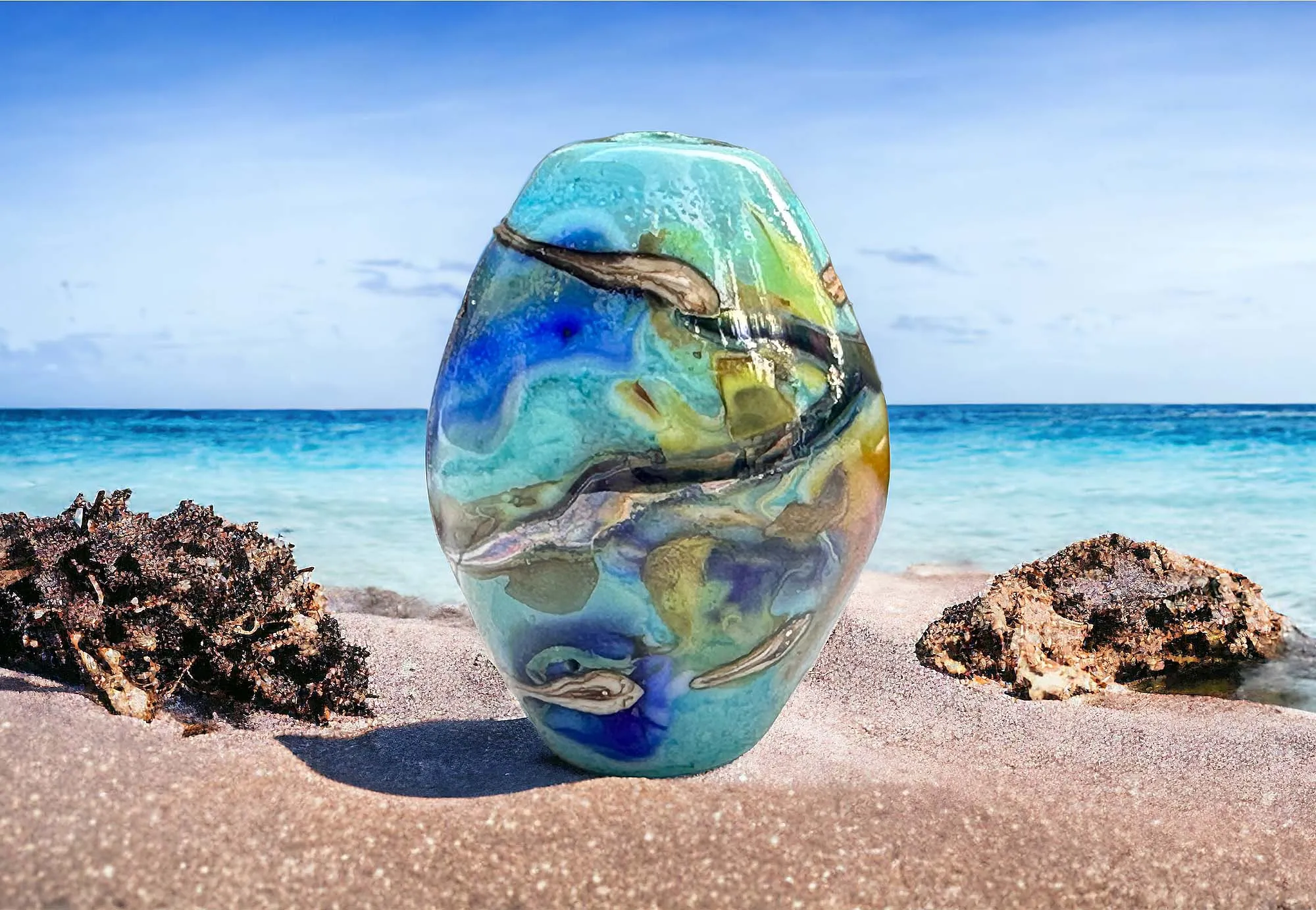 Ethereal Blue Lampwork Focal Bead SRA