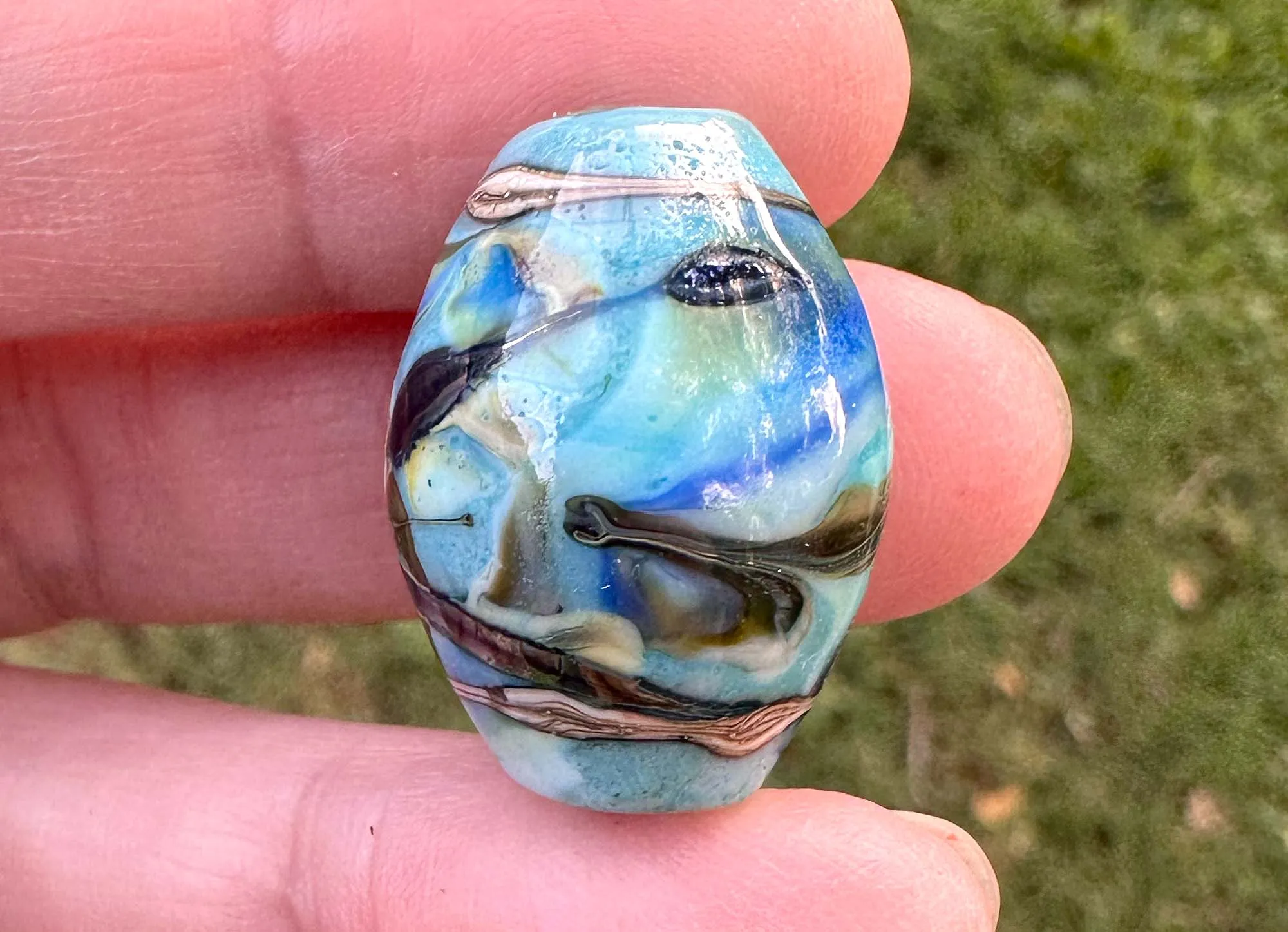 Ethereal Blue Lampwork Focal Bead SRA