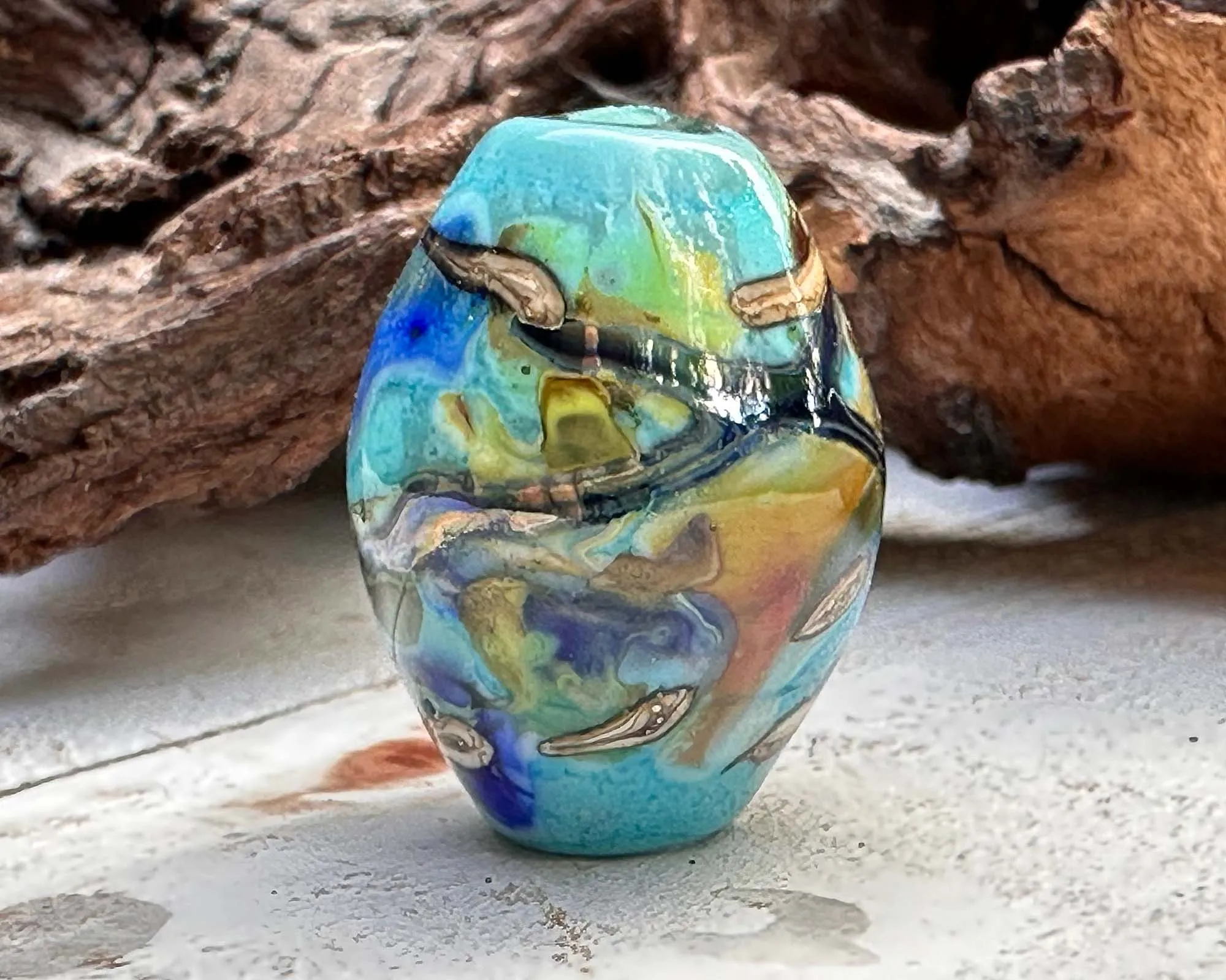Ethereal Blue Lampwork Focal Bead SRA