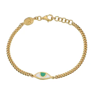 EYE PROTECTION CHAIN BRACELET - GREEN - GOLD