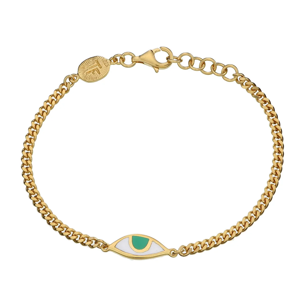 EYE PROTECTION CHAIN BRACELET - GREEN - GOLD
