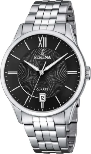 Festina Classics Stainless Steel Analog Mens Watch I Model F20425/3 Quartz Movement