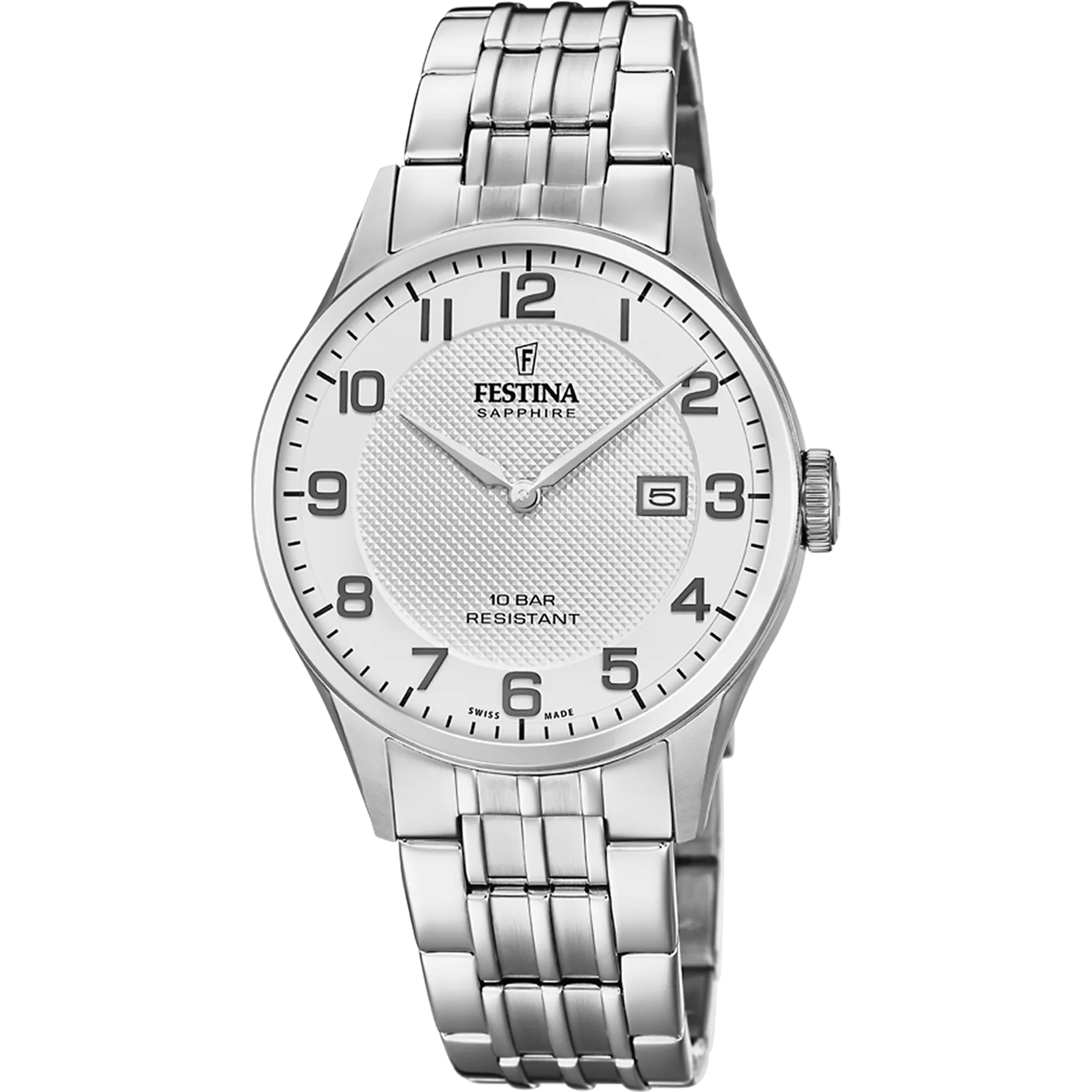 Festina Swiss Made Stainless Steel Analog Mens Watch I Model F20005/1 Quartz Movement