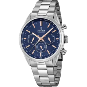 Festina Timeless Chronograph Stainless Steel Chronograph Mens Watch I Model F16820/a Quartz Movement