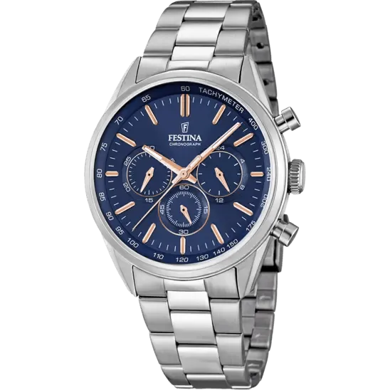 Festina Timeless Chronograph Stainless Steel Chronograph Mens Watch I Model F16820/a Quartz Movement