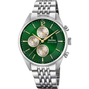 Festina Timeless Chronograph Stainless Steel Chronograph Mens Watch I Model F20285/9 Quartz Movement