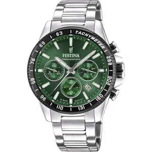 Festina Timeless Chronograph Stainless Steel Chronograph Mens Watch I Model F20560/4 Quartz Movement