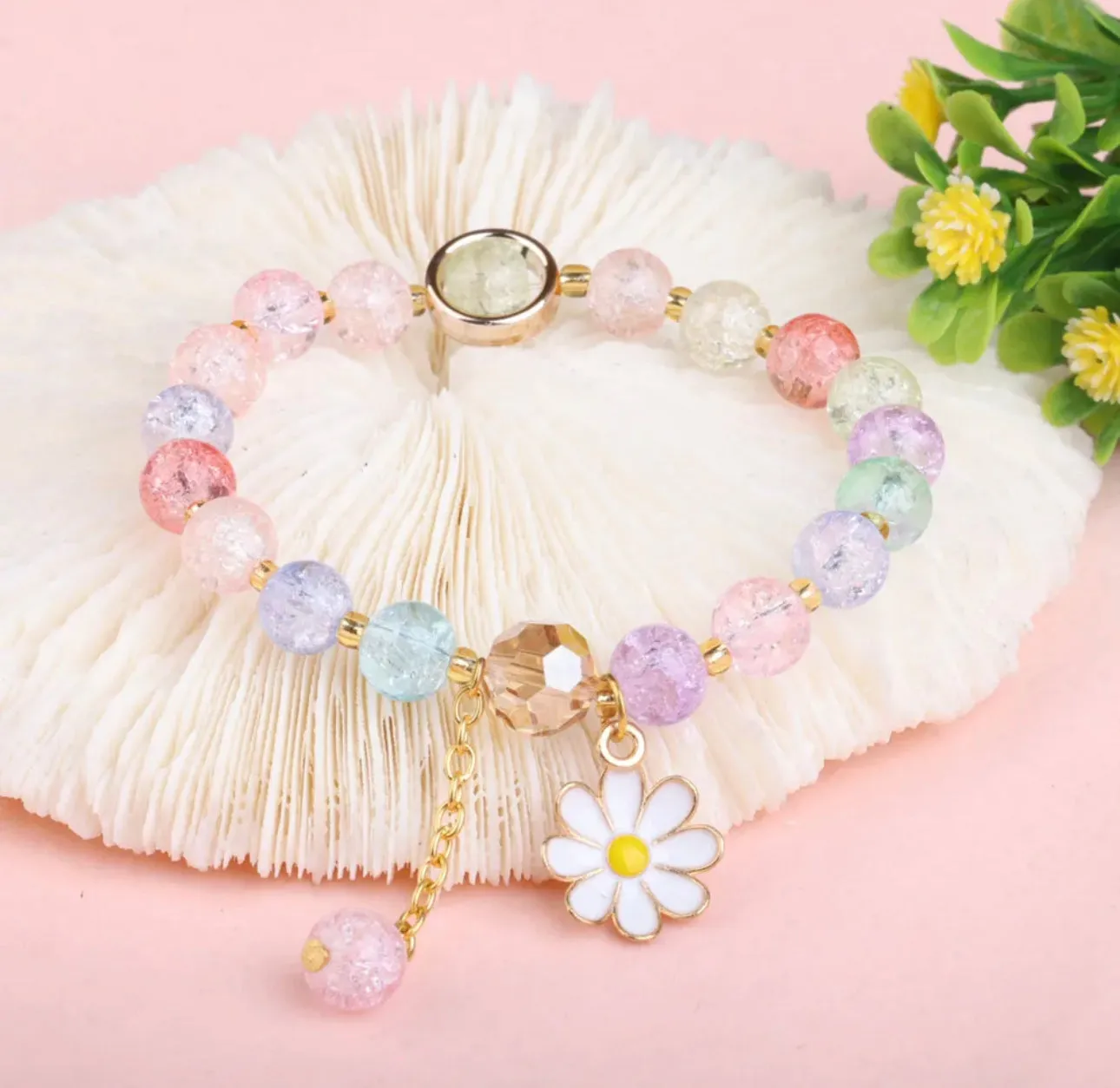 FLORA - Children’s Crystal Bead Adjustable Bracelet - Accent