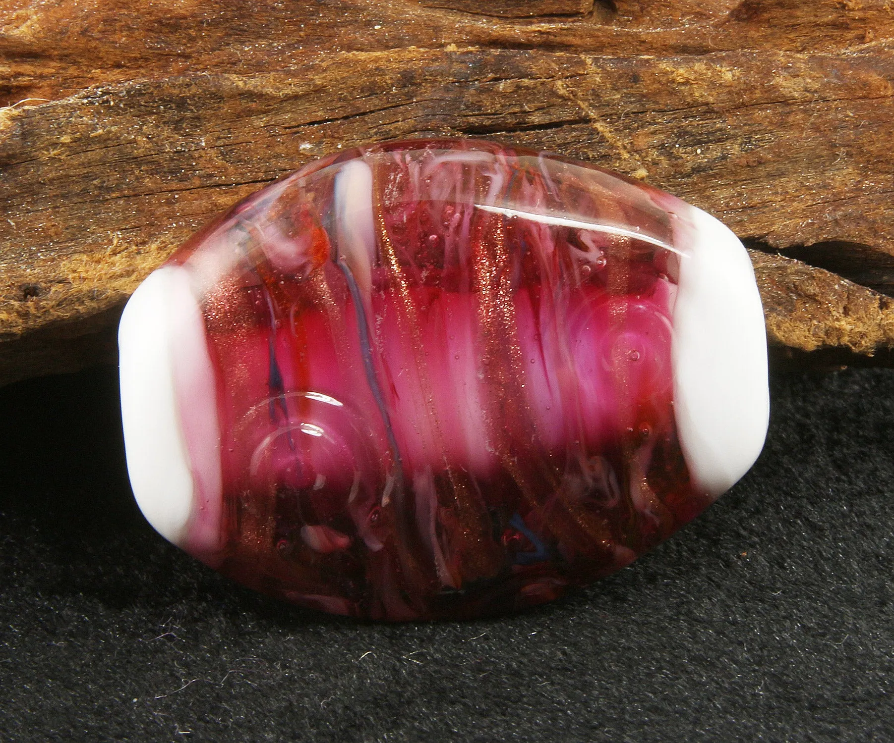 Fuchsia Pink Lampwork Focal Bead SRA
