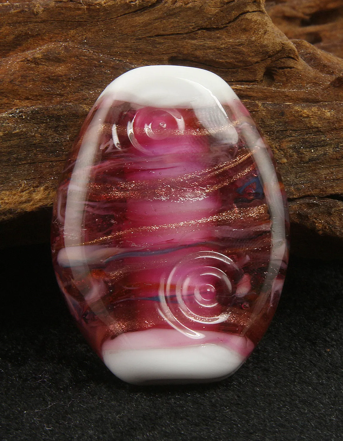 Fuchsia Pink Lampwork Focal Bead SRA