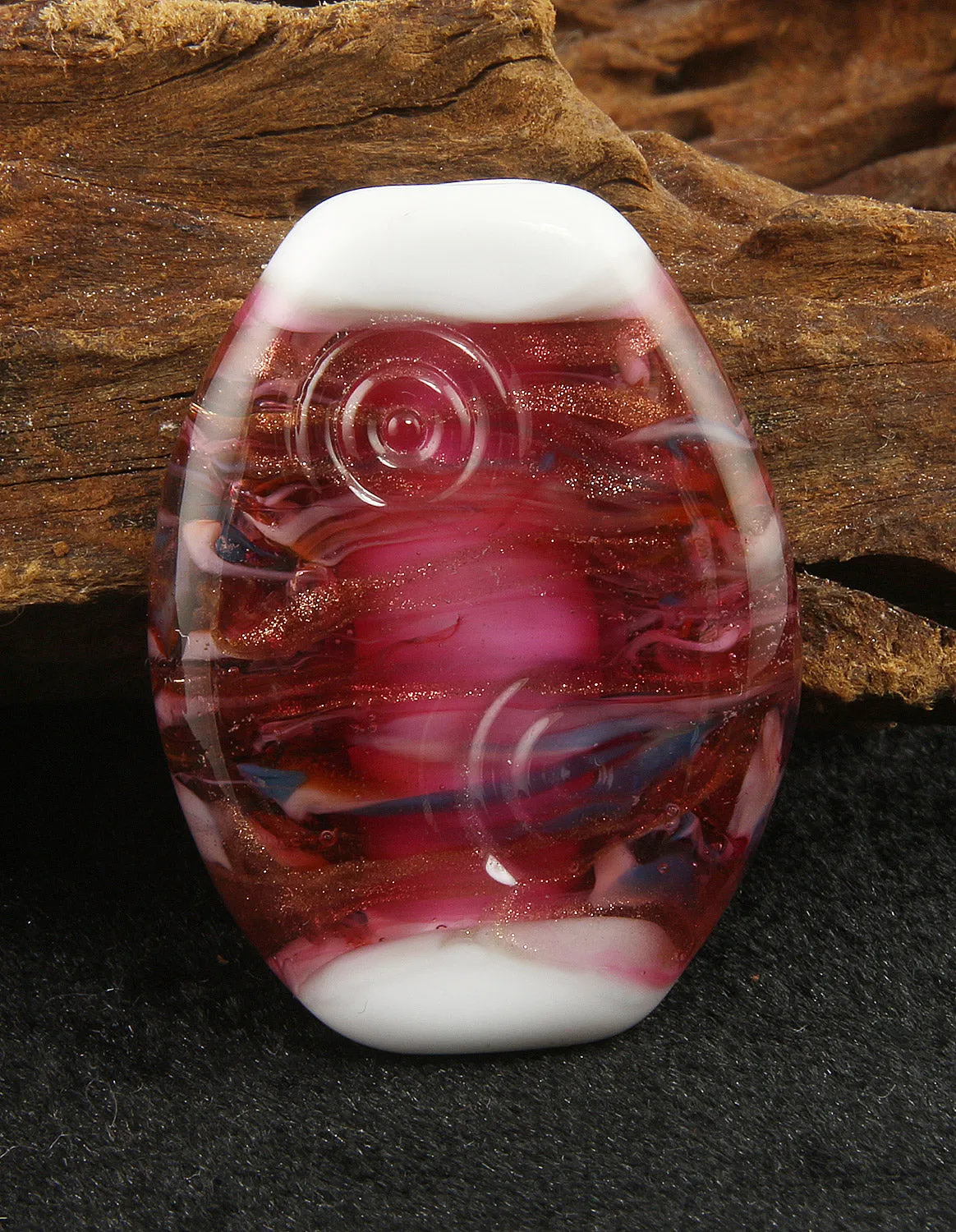 Fuchsia Pink Lampwork Focal Bead SRA