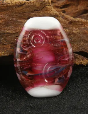 Fuchsia Pink Lampwork Focal Bead SRA