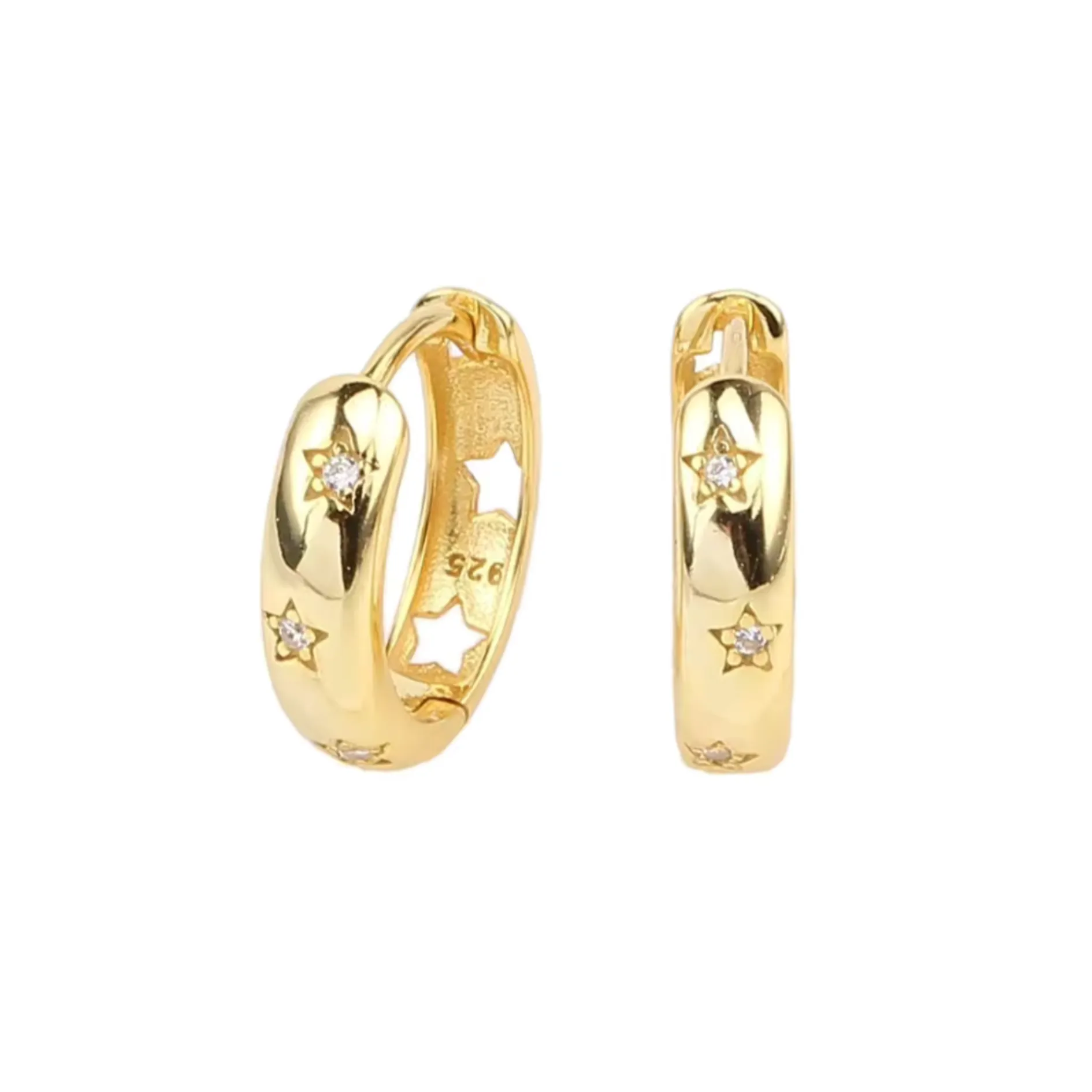 Glistening Star Huggie - Gold