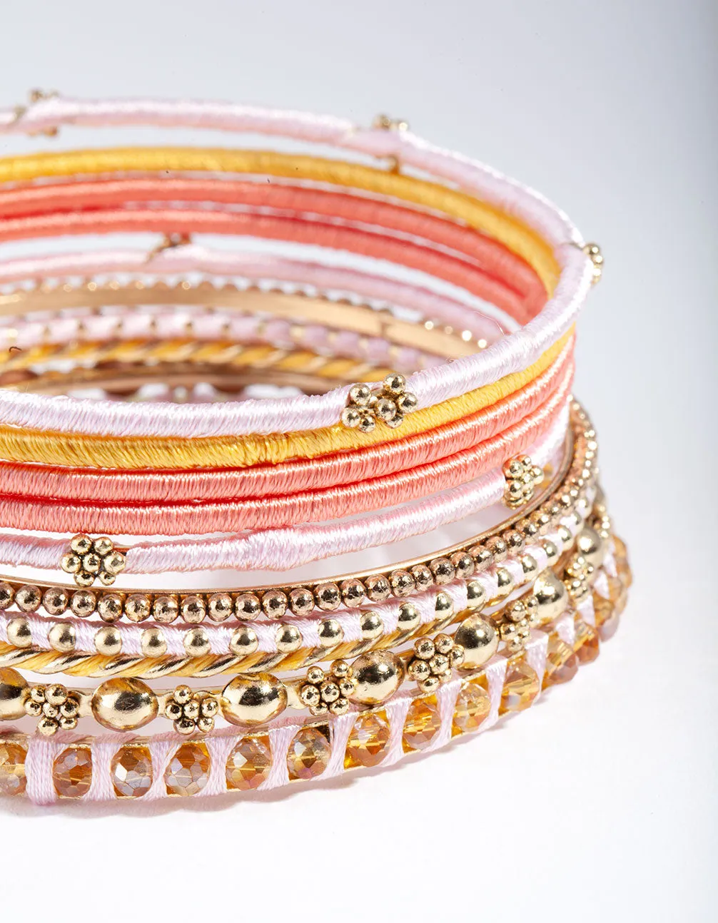 Gold Thread & Bead Bracelet 12-Pack