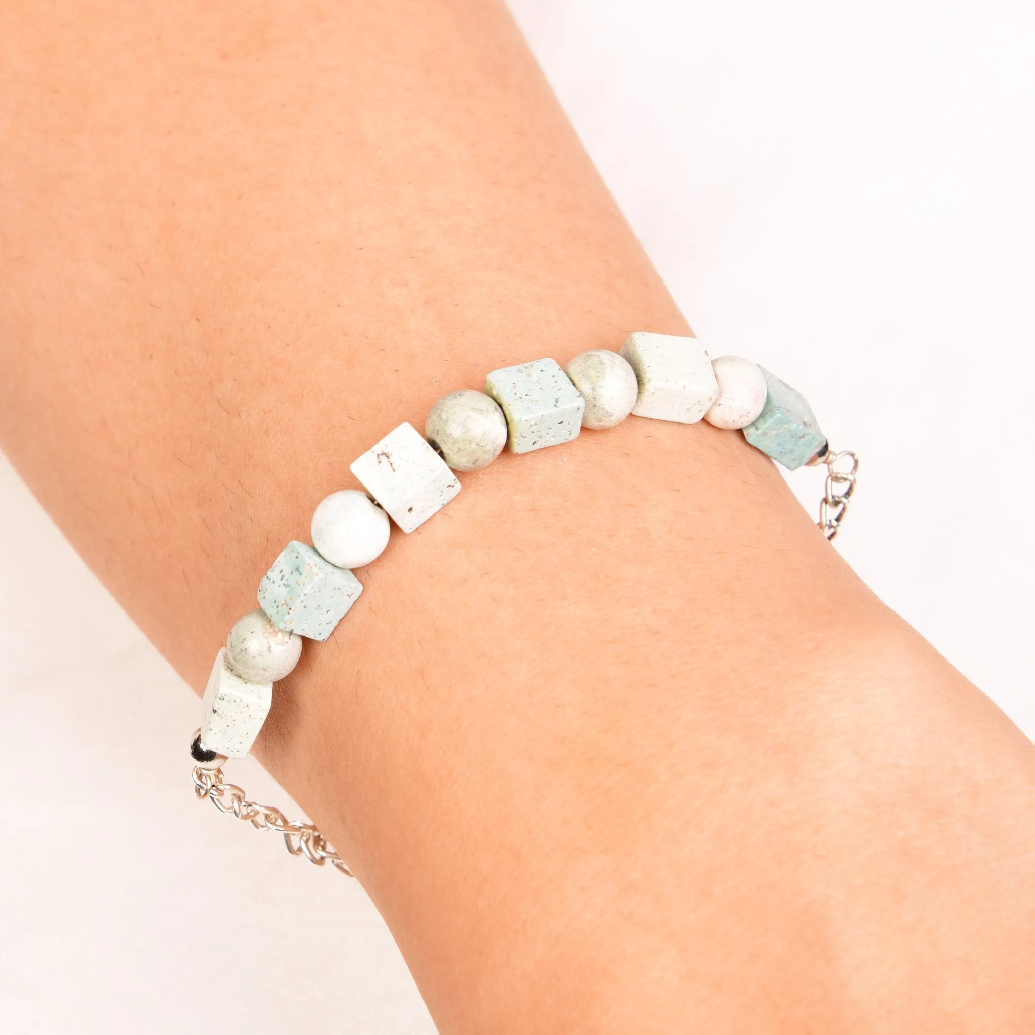 Green Agate Chipped Bracelet