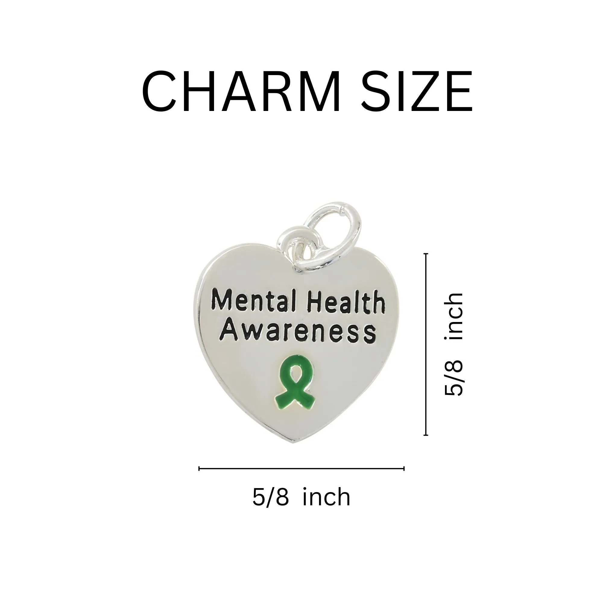 Green Ribbon Mental Health Retractable Charm Bracelets