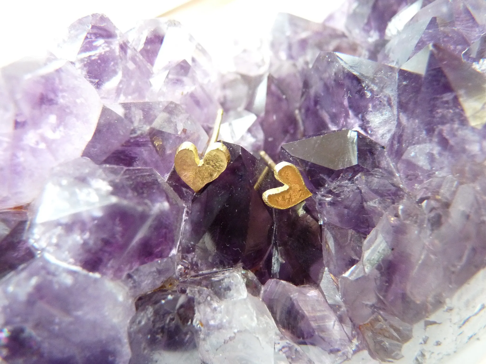 Handmade Heart Studs