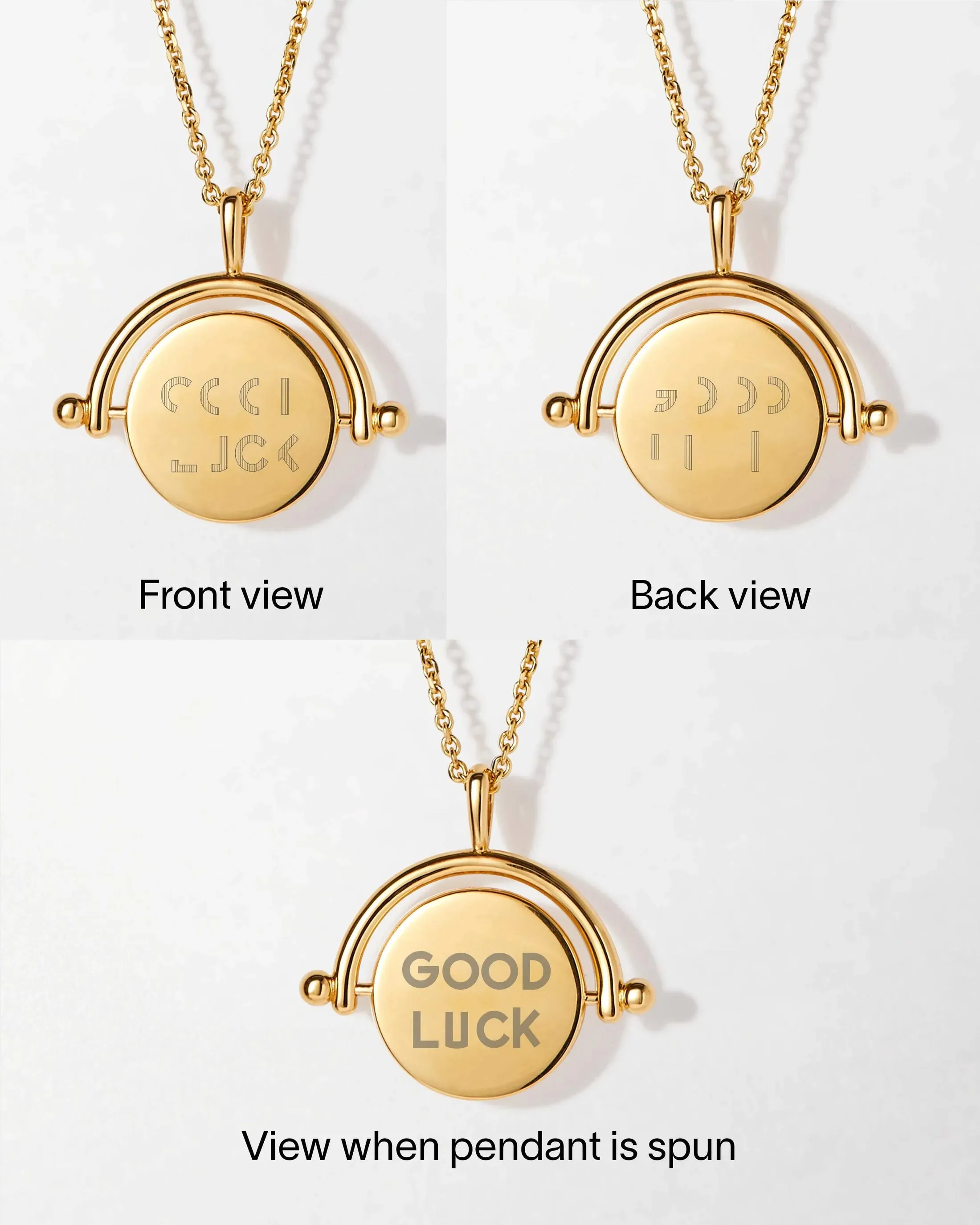 Hidden Message Spinner Necklace
