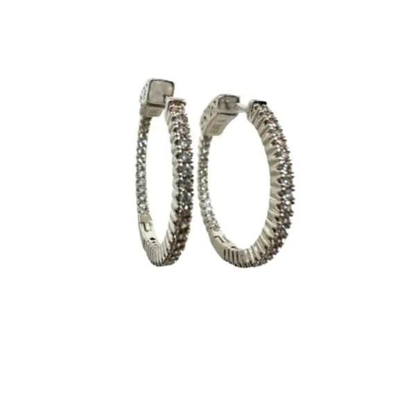 Hoop: Inside Out CZ Plated: Gold or Silver 25mm (EGH465/25)